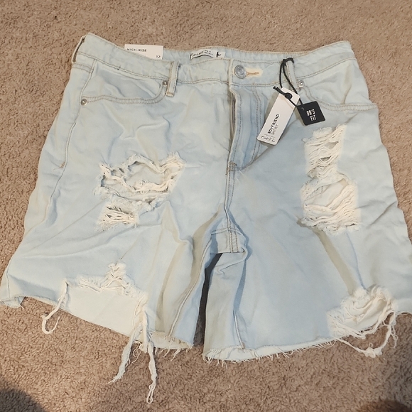 Rue21 Blue Distressed Jean Shorts with Frayed Hem - Picture 1 of 6